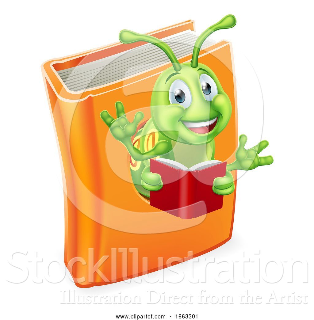 1024x1044 Vector Illustration Of Caterpillar Bookworm Worm In Book Reading