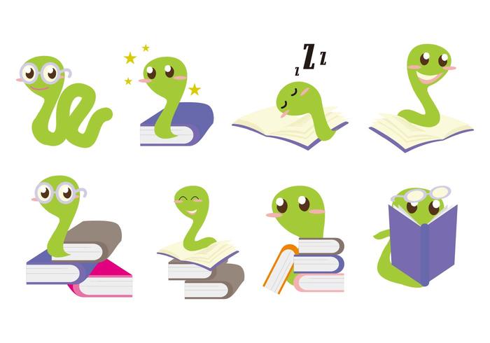 700x490 Bookworm Character Vector