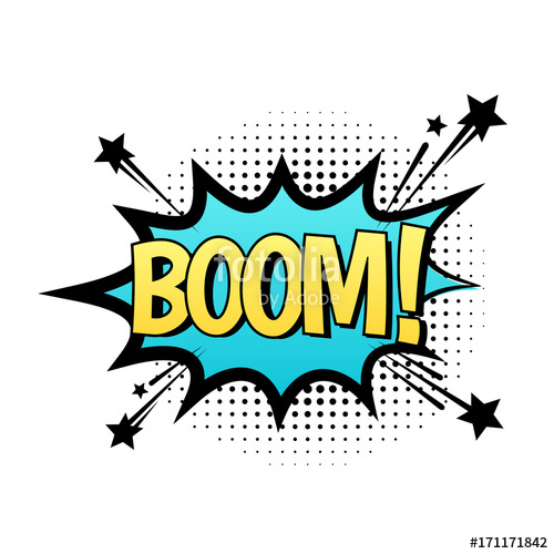 500x500 Boom Vector Speech Bubble Cartoon Comic Explosion With Text Boom