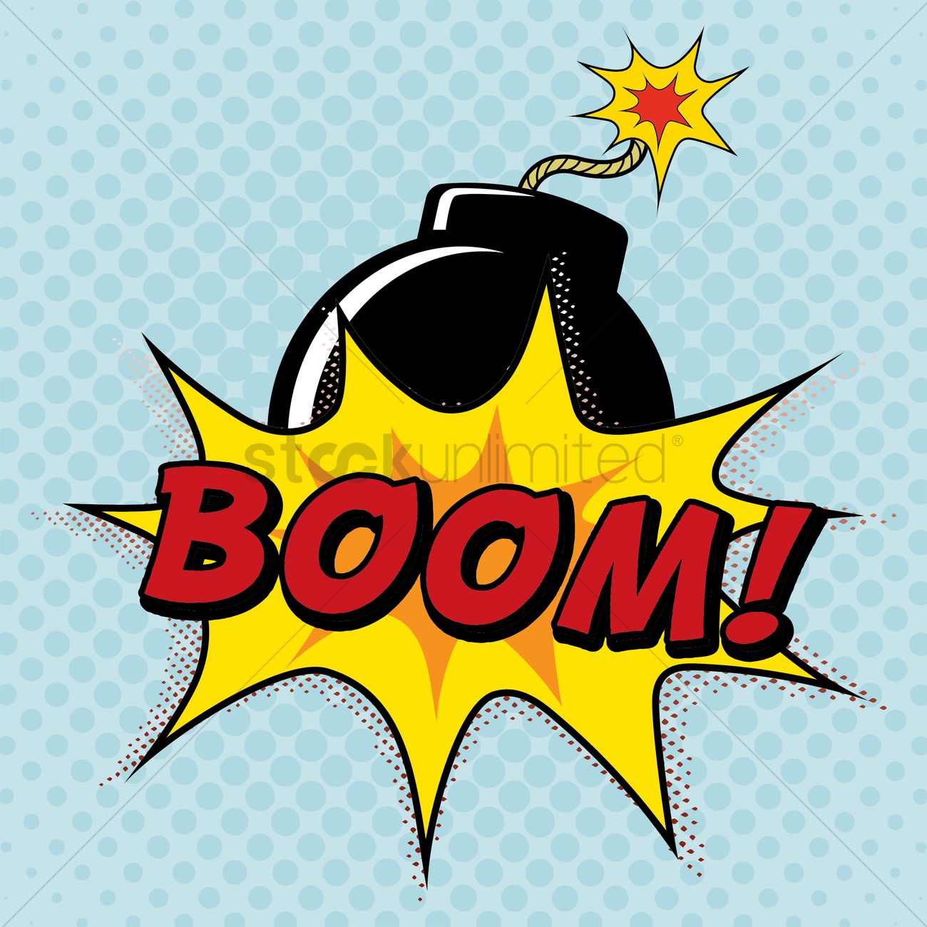 1300x1300 Comic Bubble Boom Vector Image