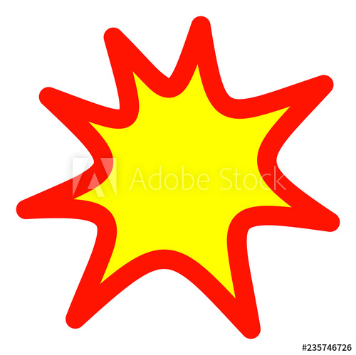 500x499 Exploding Boom Vector Icon Symbol Flat Pictogram Is Isolated