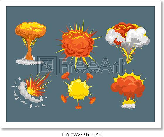 560x470 Free Art Print Of Cartoon Explosion Boom Flame Vector Illustration