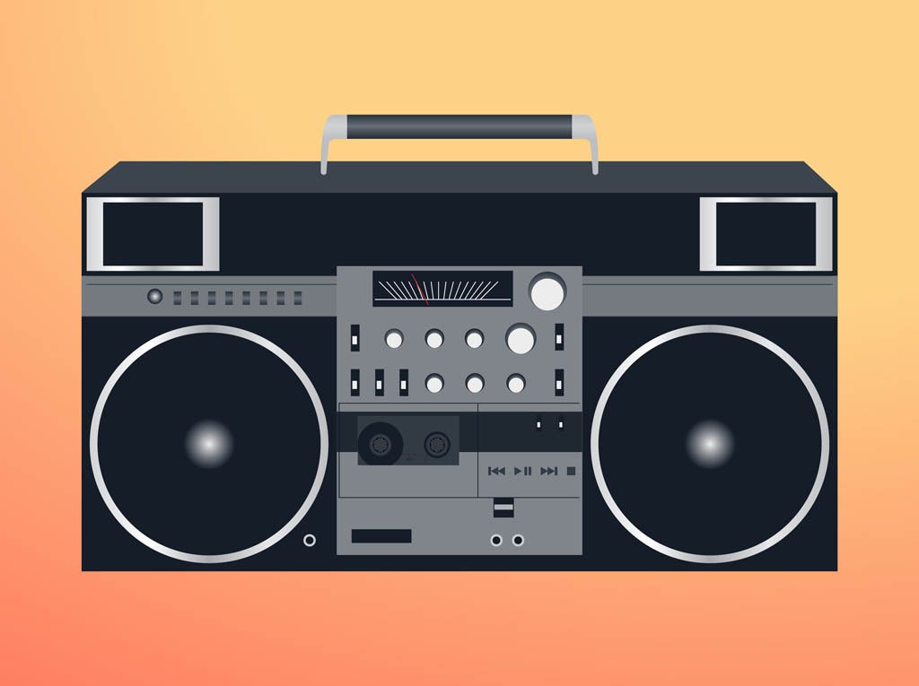 1024x765 Boombox Vector Vector Art Graphics