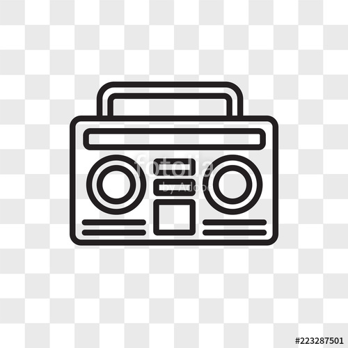 500x500 Boombox Vector Icon Isolated On Transparent Background, Boombox