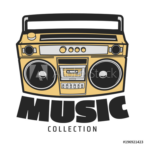 500x500 Icon Boombox Vector Isolated Image Of The Tape Recorder