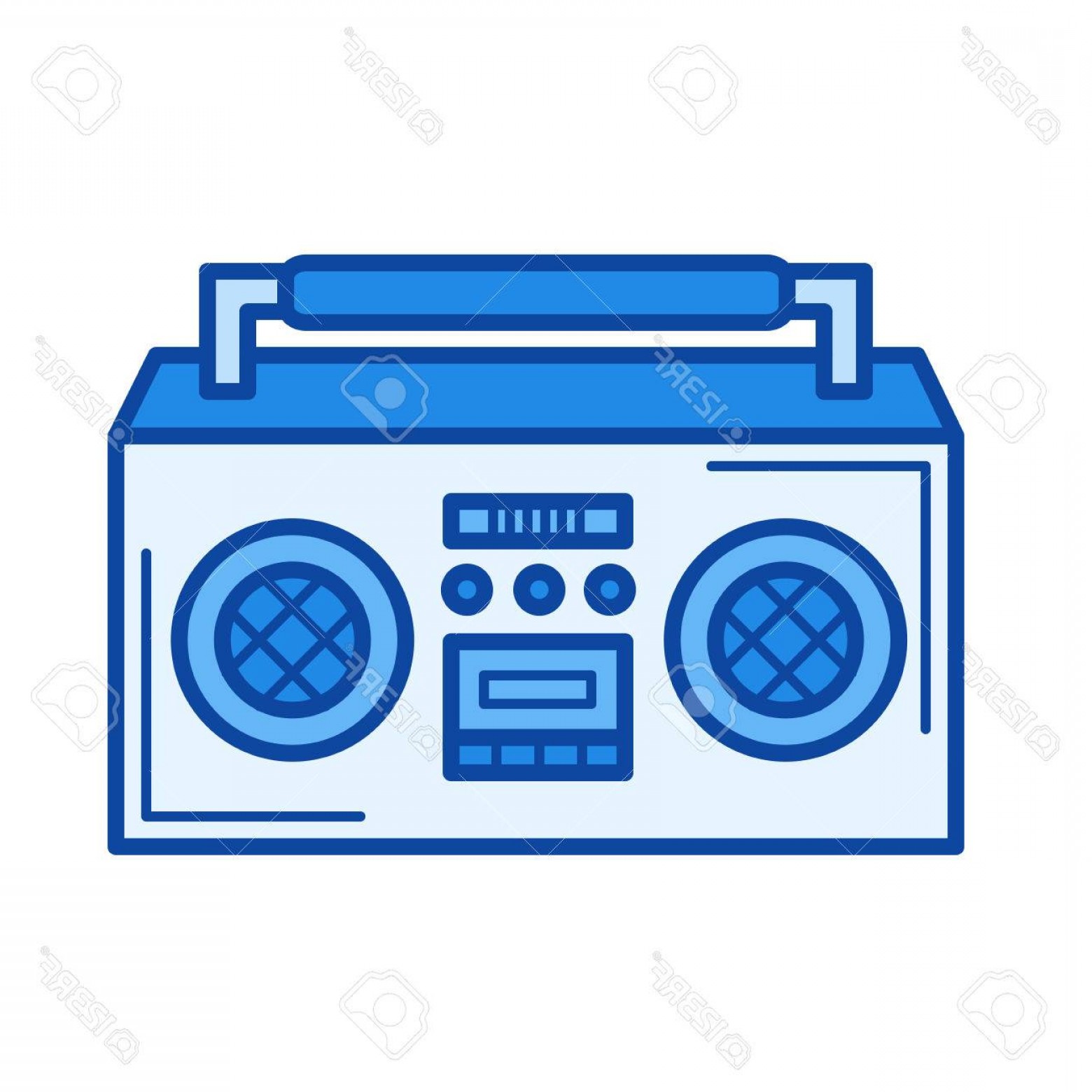 1560x1560 Photostock Vector Vintage Boombox Vector Line Icon Isolated