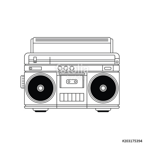 500x500 Retro Boombox Vector Stock Image And Royalty Free Vector