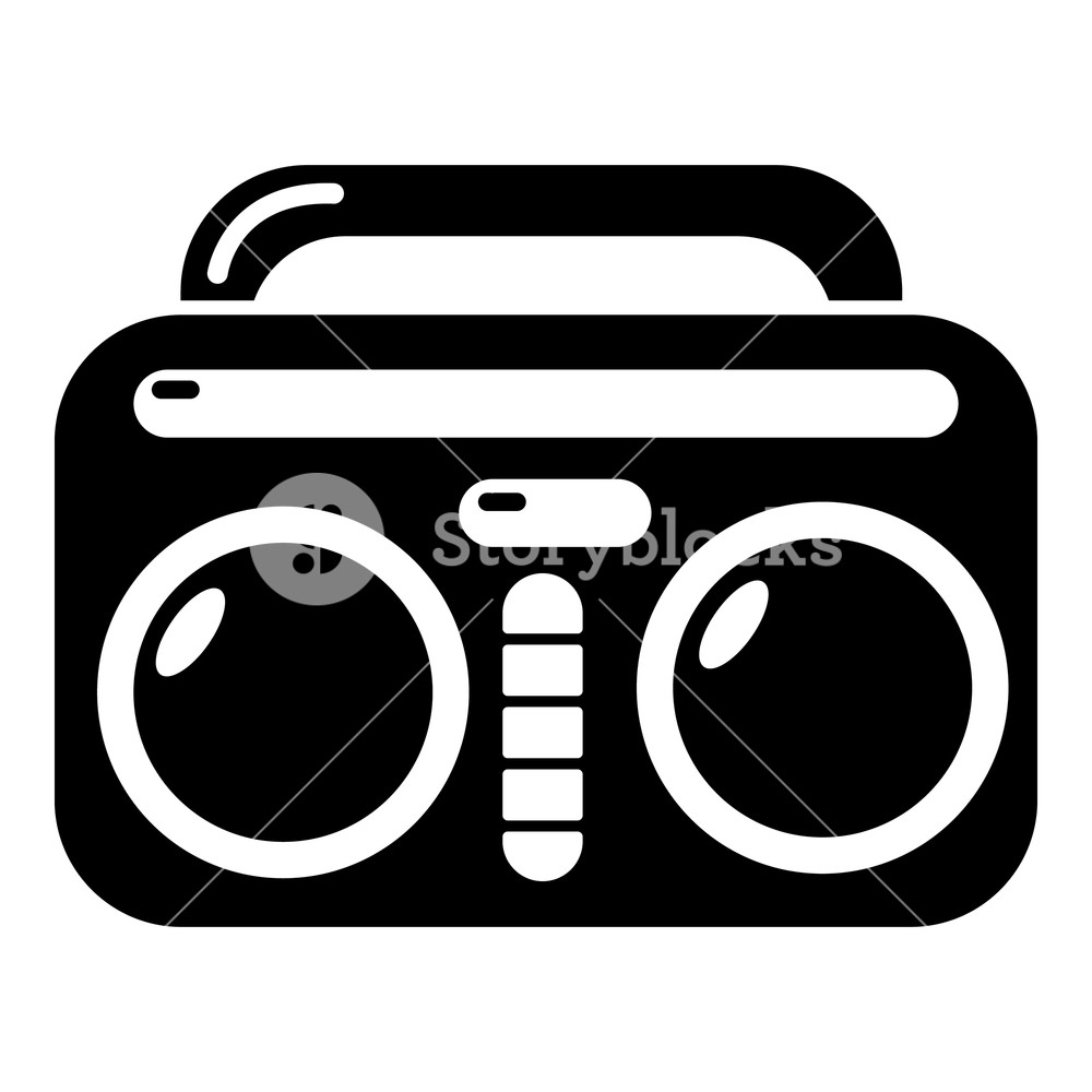 1000x1000 Vintage Boombox Icon Simple Illustration Of Vintage Boombox