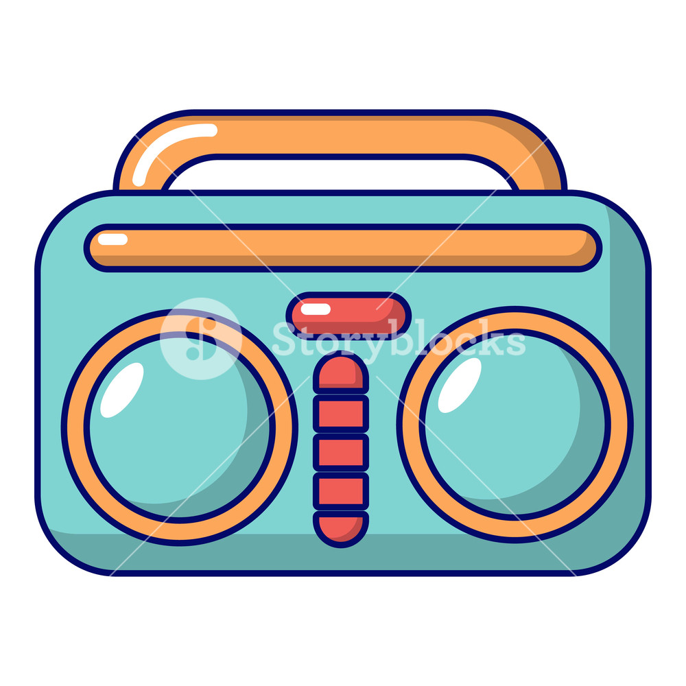 1000x1000 Vintage Boombox Icon Cartoon Illustration Of Vintage Boombox