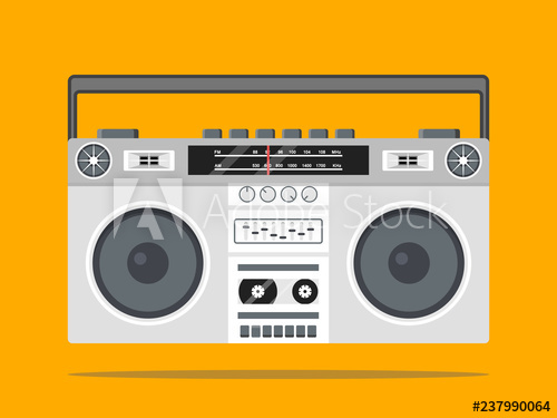 500x375 Boombox Vector Icon Illustration