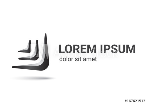 500x354 Boomerang Vector Logo Design Template, Angle Icon, Corner Sign