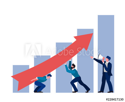 500x409 Boost Business Vector Illustration The Team Of Young Businessmen