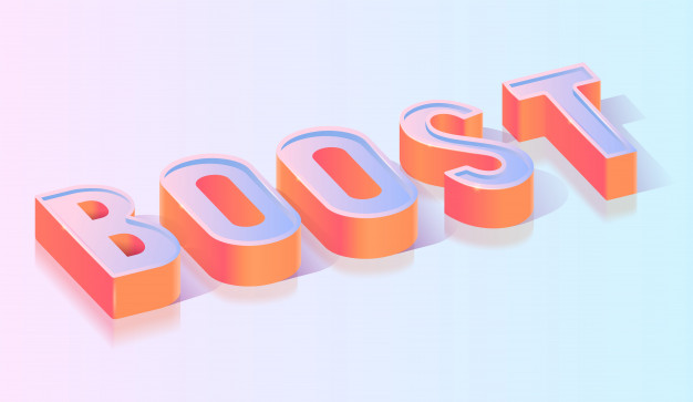 626x363 Boost Text Title Isometric Vector Template Vector Premium Download