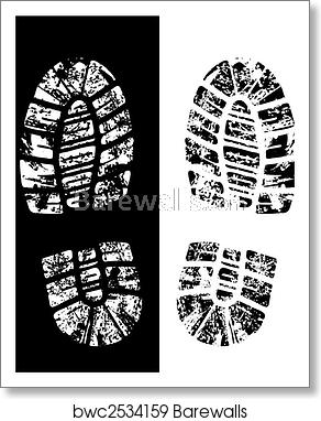 292x382 Vector Bootprint, Art Print Barewalls Posters Prints