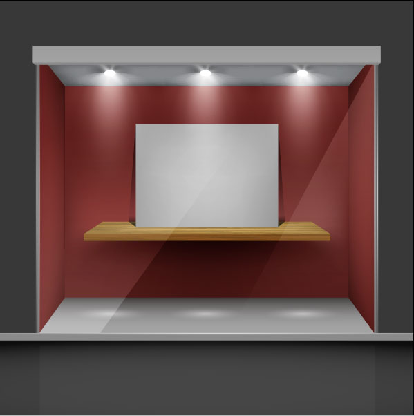 599x602 Exhibition Booth Window Free Vector Free Download