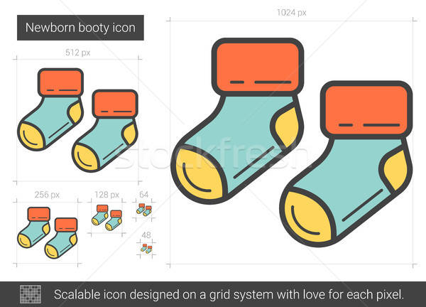 600x432 Newborn Booty Line Icon Vector Illustration Andrei Krauchuk