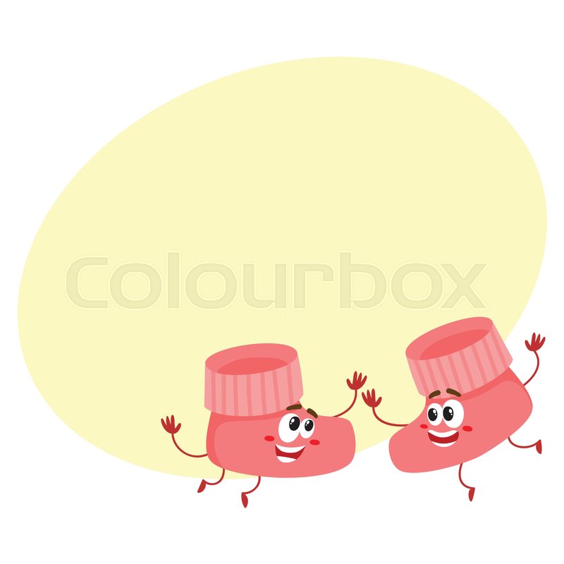 800x800 Pair Of Funny Baby Booty, Sock Stock Vector Colourbox