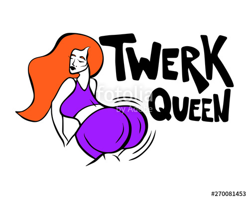500x400 Twerk Queen Lettering Dance Girl Beautiful Cartoon Woman