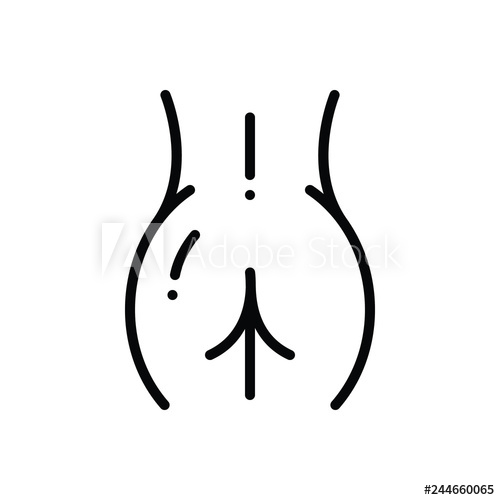 500x500 Black Line Icon For Booty