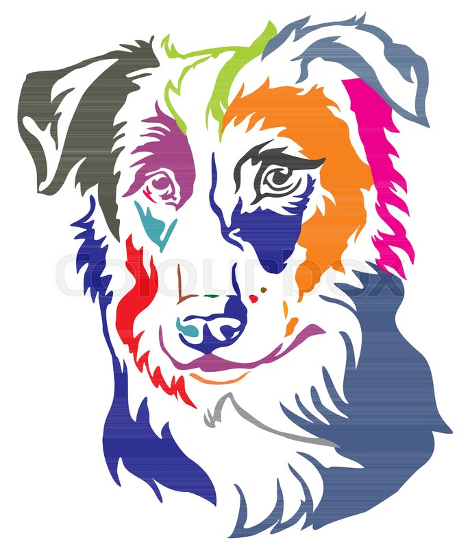 686x800 Colorful Decorative Portrait Of Dog Stock Vector Colourbox