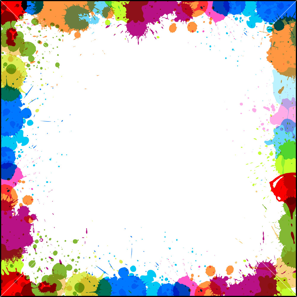 1000x1000 Colored Drops Border Design Vector Royalty Free Stock Image