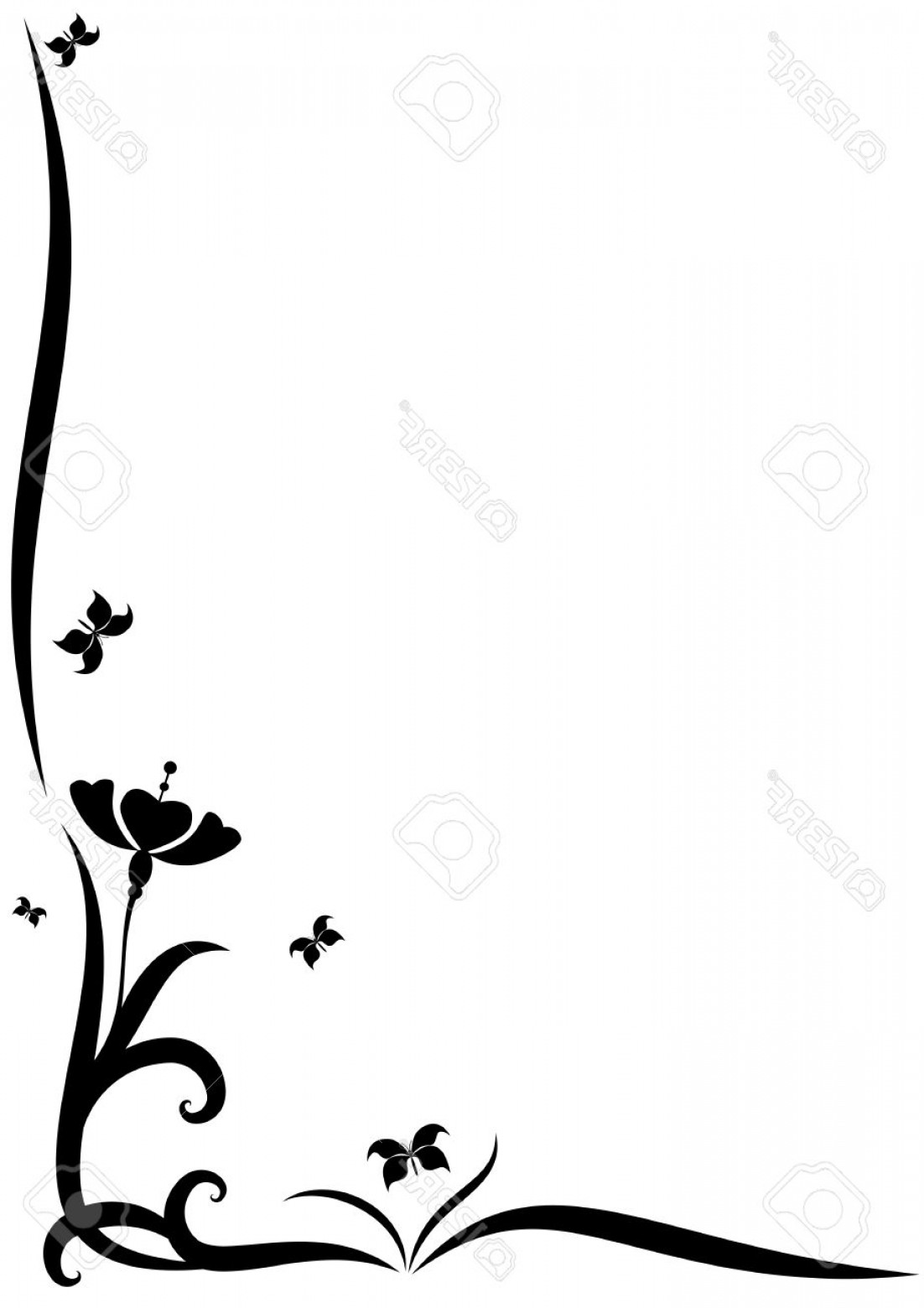 1102x1560 Photostock Vector Stylized Vector Border With Flowers For Corner