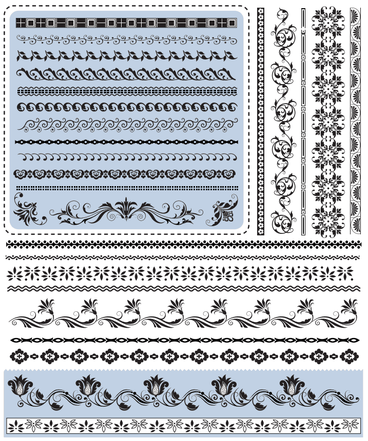 717x860 Floral Border Elements