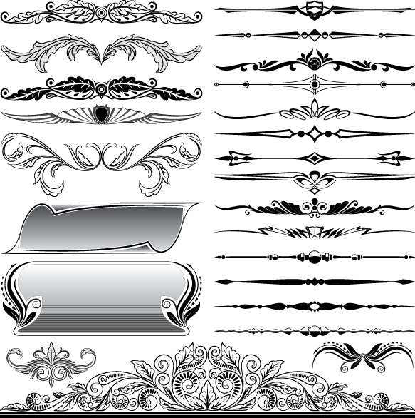 583x586 Ornaments Elements Vector Border Graphic Free Download