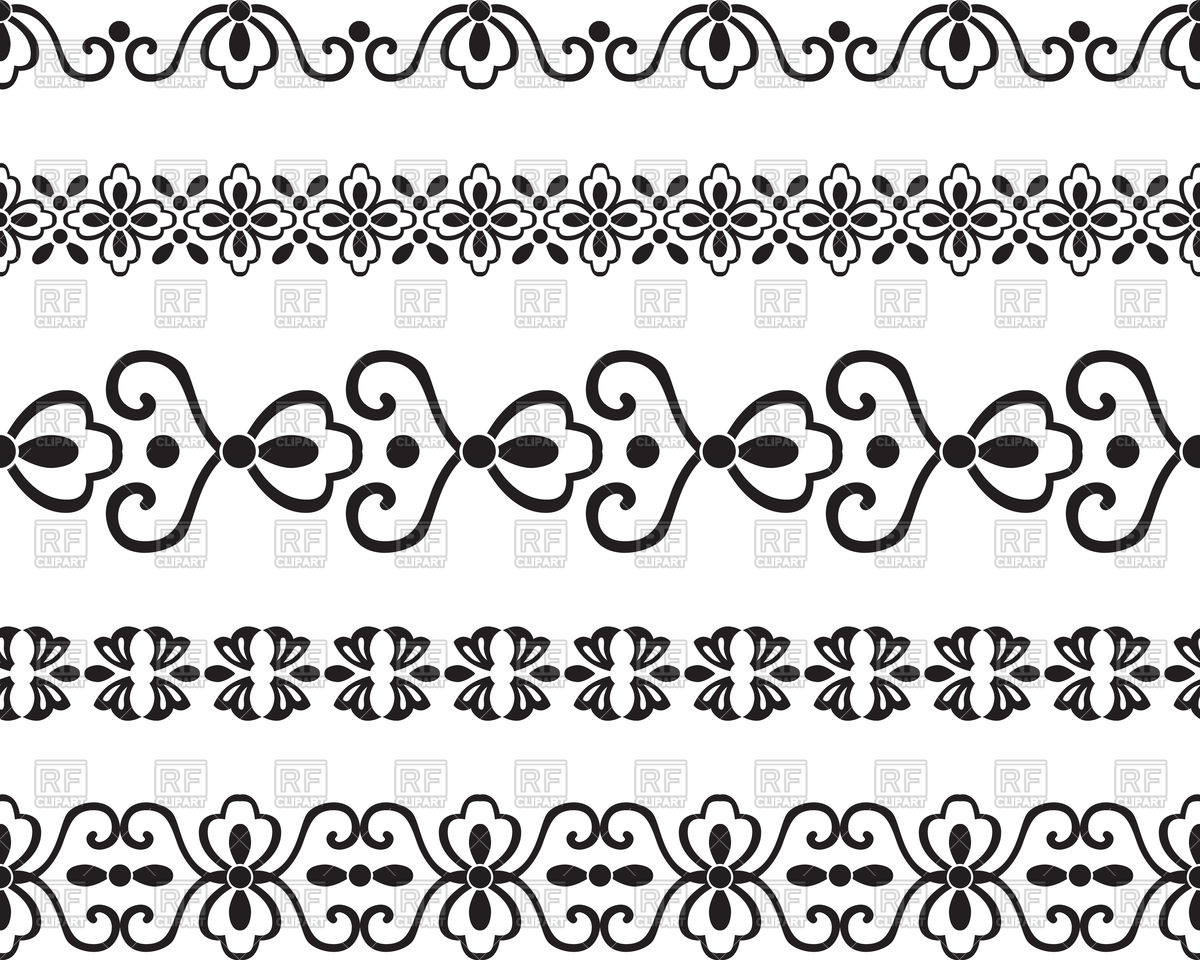 1200x960 Set Of Decorative Borders Made Of Floral Elements Vector Image