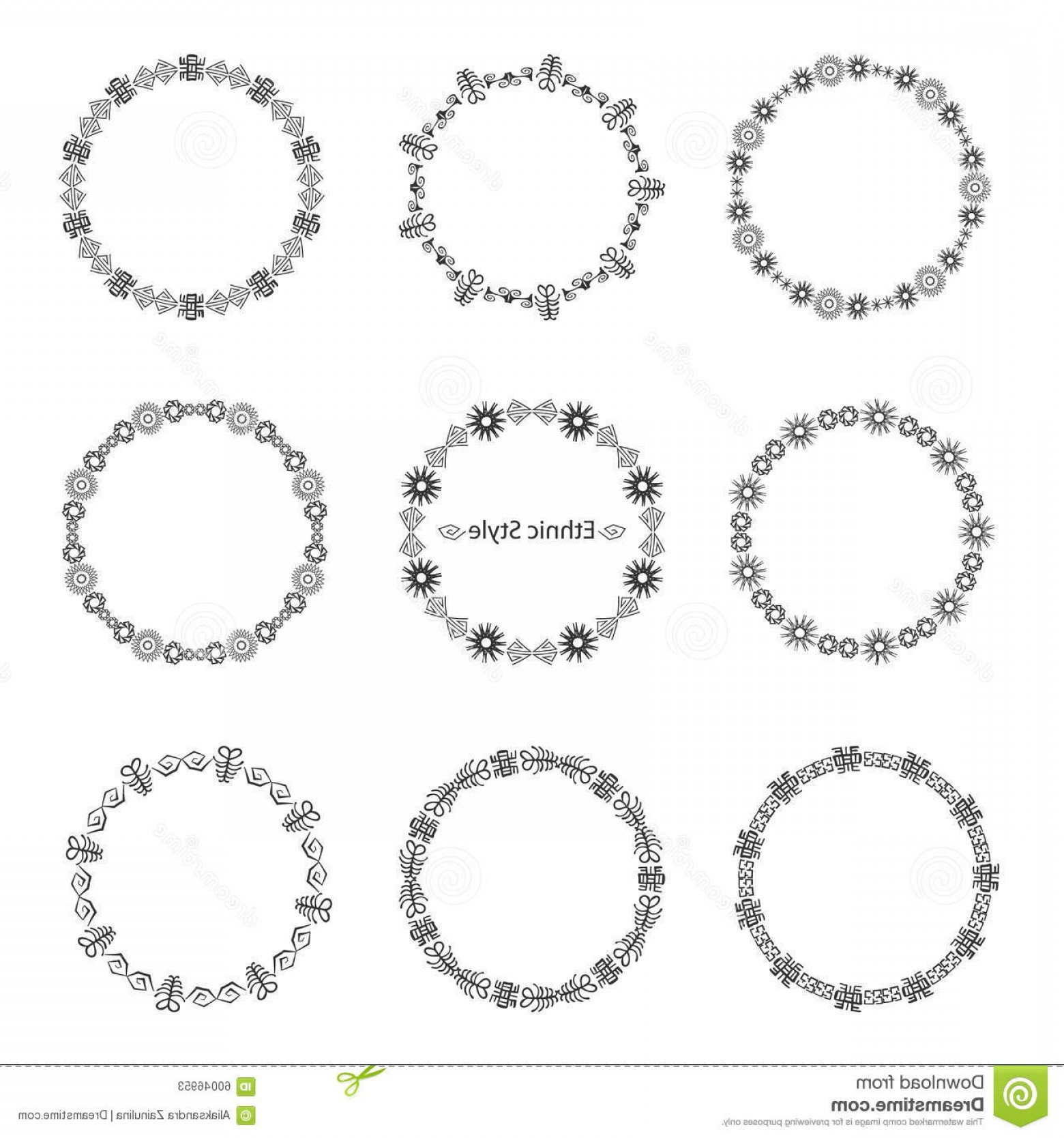 1560x1668 Stock Illustration Set Decorative Circular Borders Design Border
