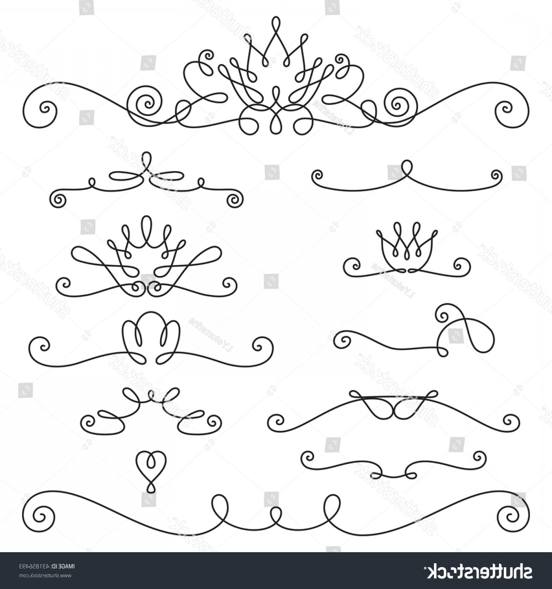 1800x1920 Vector Linen Border Elements Simple Scroll Soidergi