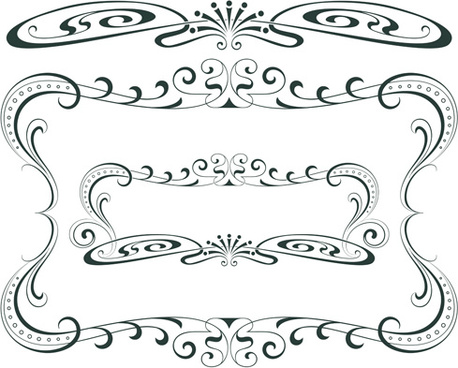 458x368 Vintage Decorative Border Elements Free Vector Download