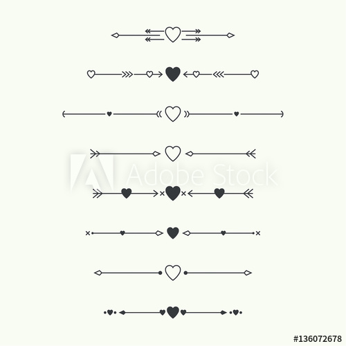 500x500 Dividers Vector Set Isolated Geometric Horizontal Vintage Line