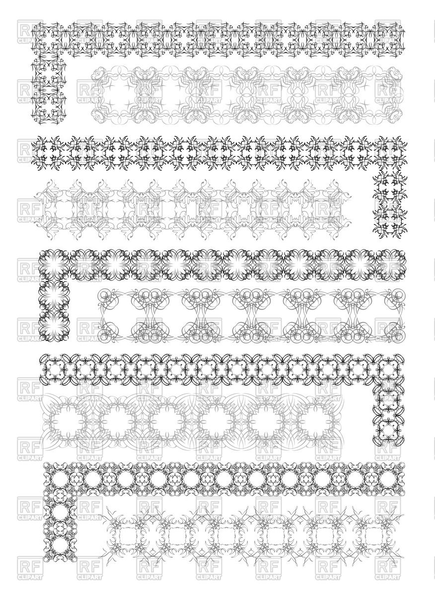 876x1200 Ornamental Corners, Ruleline And Border Lines Vector Image
