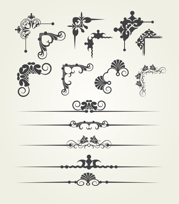 600x681 Borderline Ornaments And Corners Retro Vector Free Download