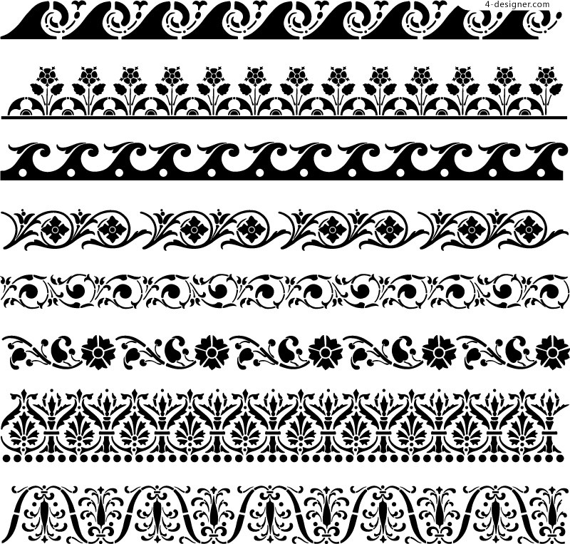 Designer Black Floral Lace Patterns Vector Material 800x763 Designer Black Floral Lace Patterns Vector Material