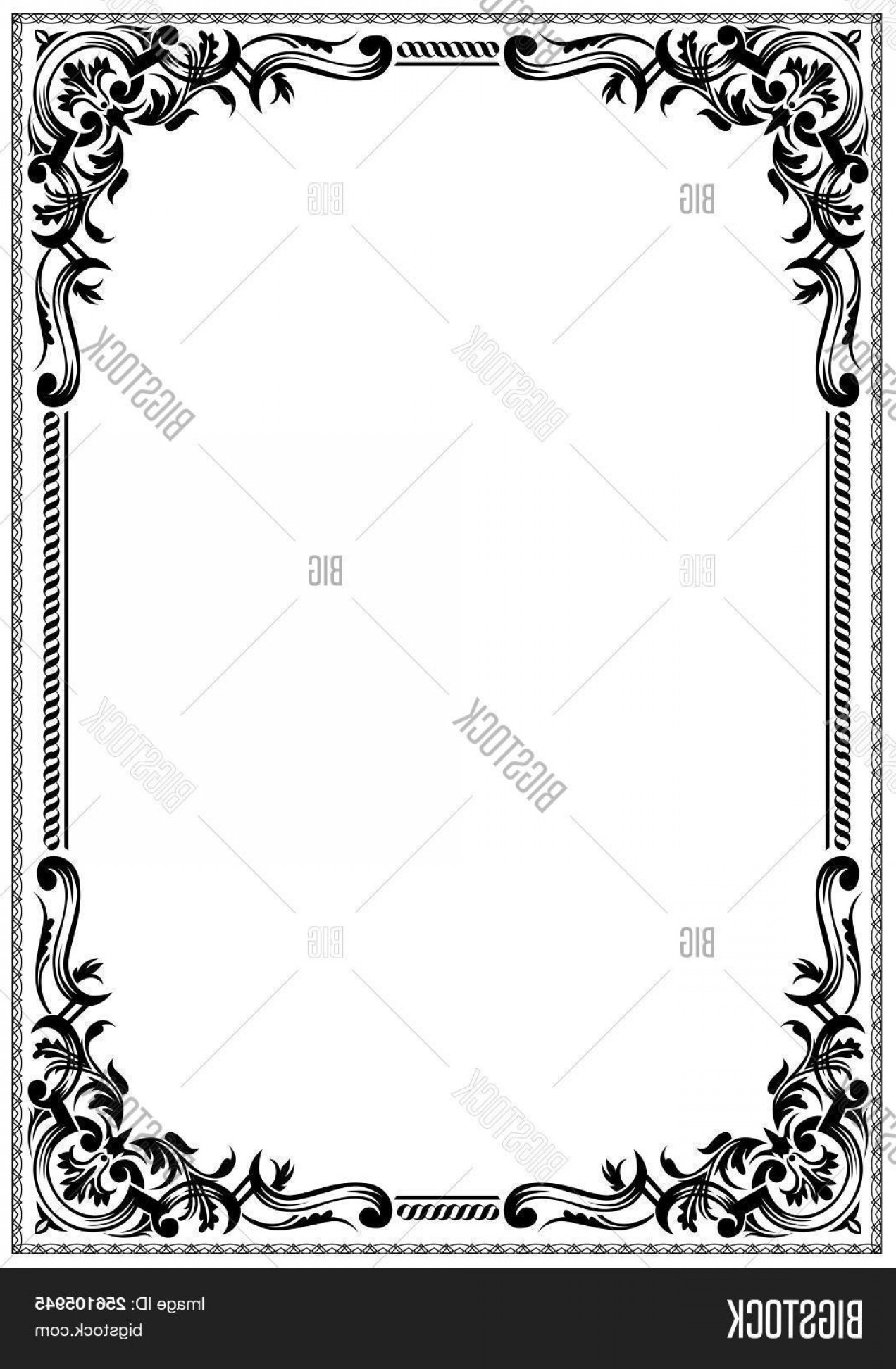 Stock Vector Simple Black And White Certificate Frame Border 1272x1944 Stock Vector Simple Black And White Certificate Frame Border