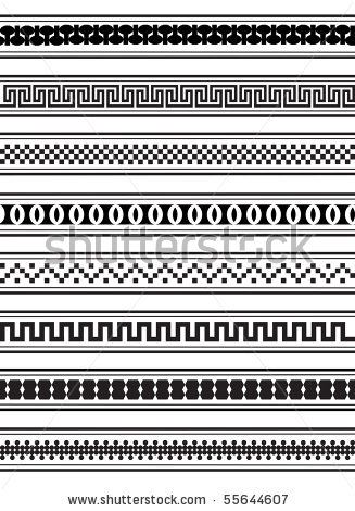 A Vector Illustration Of Geometric Border Patterns In Black 327x470 A Vector Illustration Of Geometric Border Patterns In Black