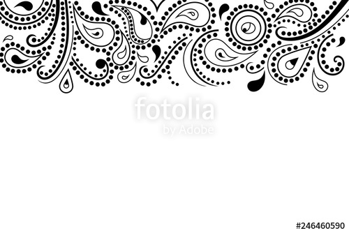 Abstract Paisley Pattern, Top Border, Vector Illustration Stock 500x334 Abstract Paisley Pattern, Top Border, Vector Illustration Stock