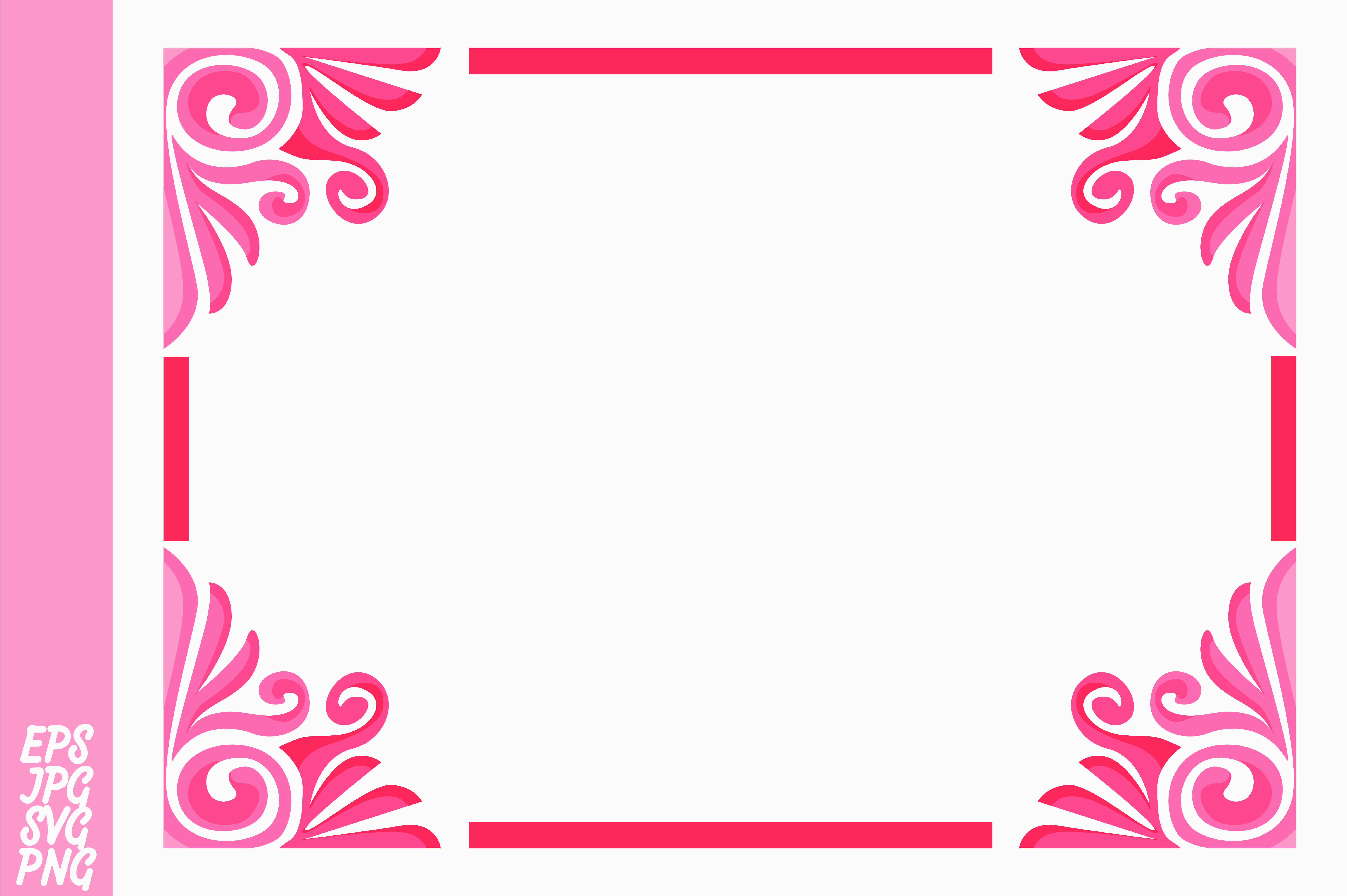 7514x5000 Pink Ornament Border Vector Graphic