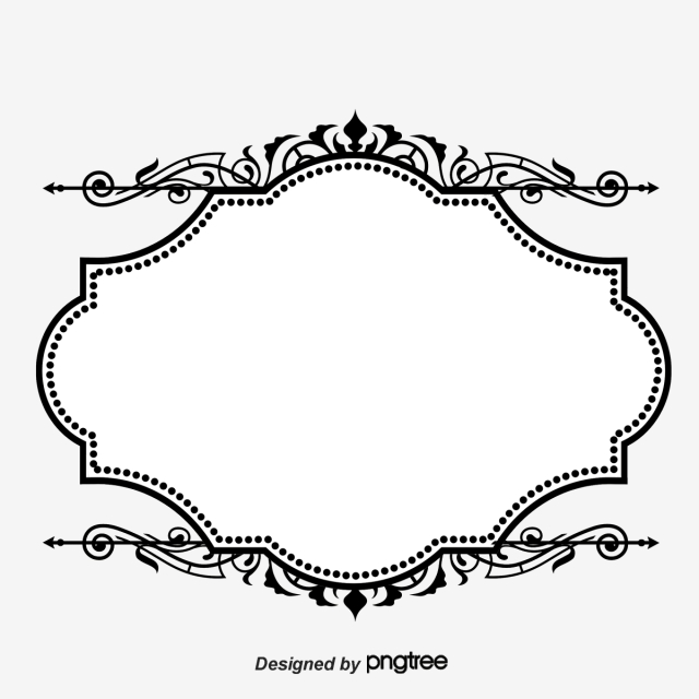 640x640 Vector Border Design Black And White Png