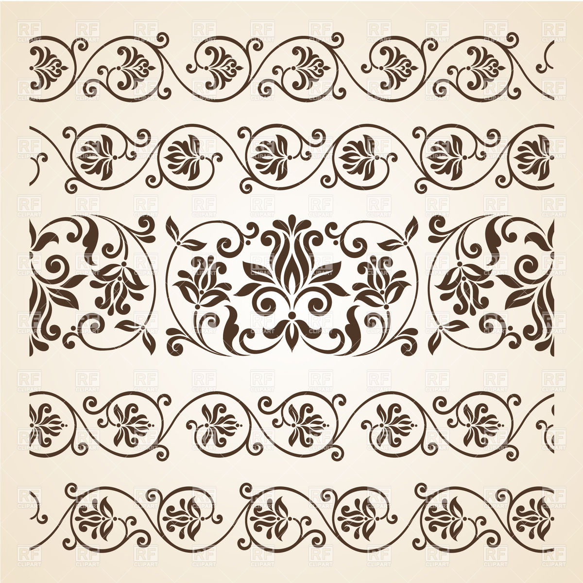 1200x1200 Collection Of Vintage Floral Borders Vector Image Of Borders