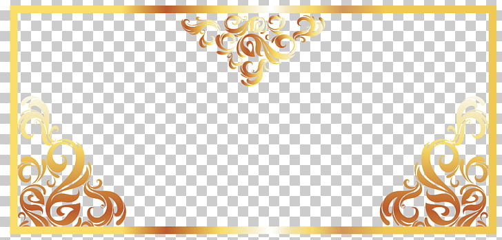 728x349 Line, Continental Gold Line Border Orange Floral Border