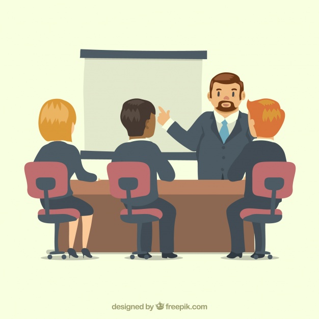 626x626 Business Meeting With Boss Vector Free Download