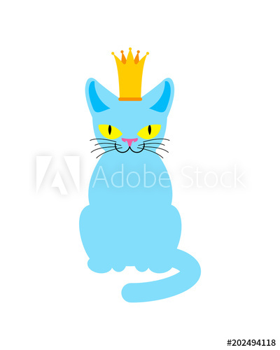 400x500 Cat King In Crown Royal Pet Boss Vector Illustration