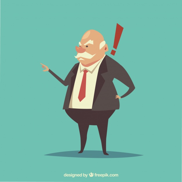 626x626 Angry Boss Character Vector Free Download