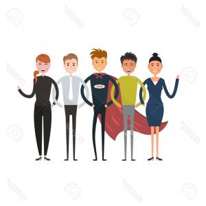 300x300 Photostock Vector Business Team Of Employees And The Boss Vector