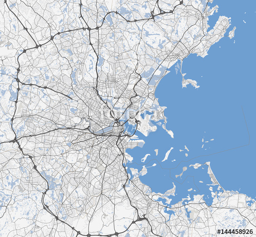 Black And White Map Of Boston City Massachusetts Roads Stock 500x463 Black And White Map Of Boston City Massachusetts Roads Stock