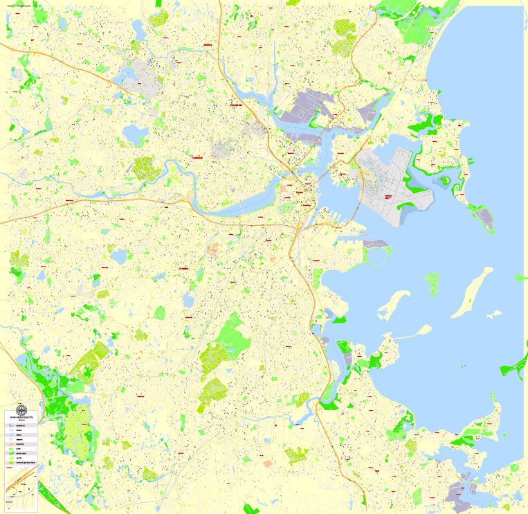 Boston Pdf Map, Massachusetts, Us, Exact Vector Street G View Plan 763x742 Boston Pdf Map, Massachusetts, Us, Exact Vector Street G View Plan