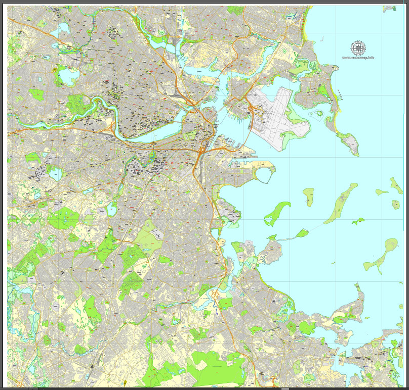 Boston Map Vector At Vectorified.com 